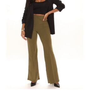 Fashion Nova Olive Wide Leg Pants